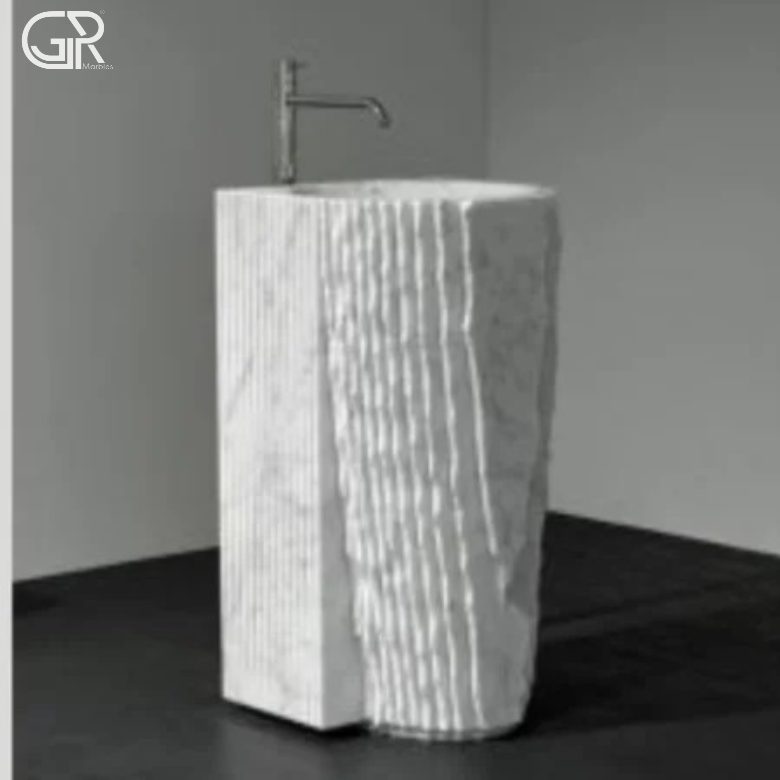 white Marble Pedestal Wash Basin