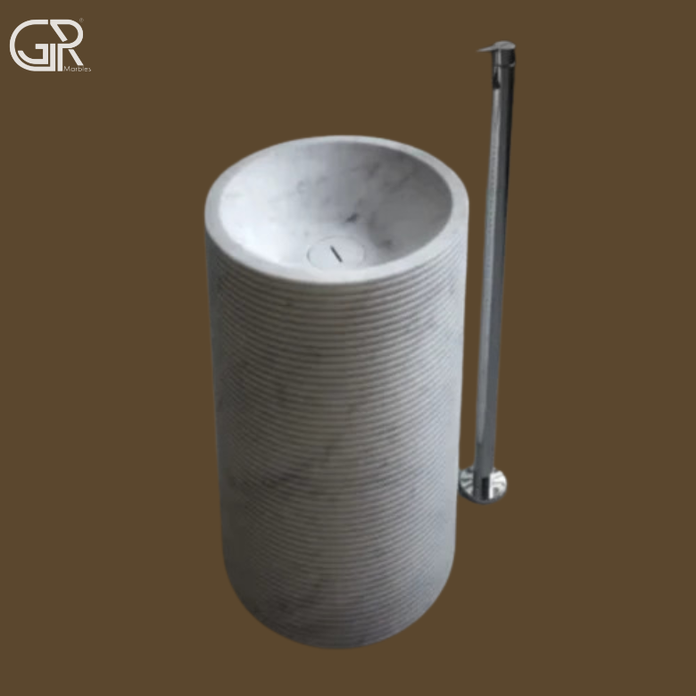 Marble Black Pedestal Wash Basin