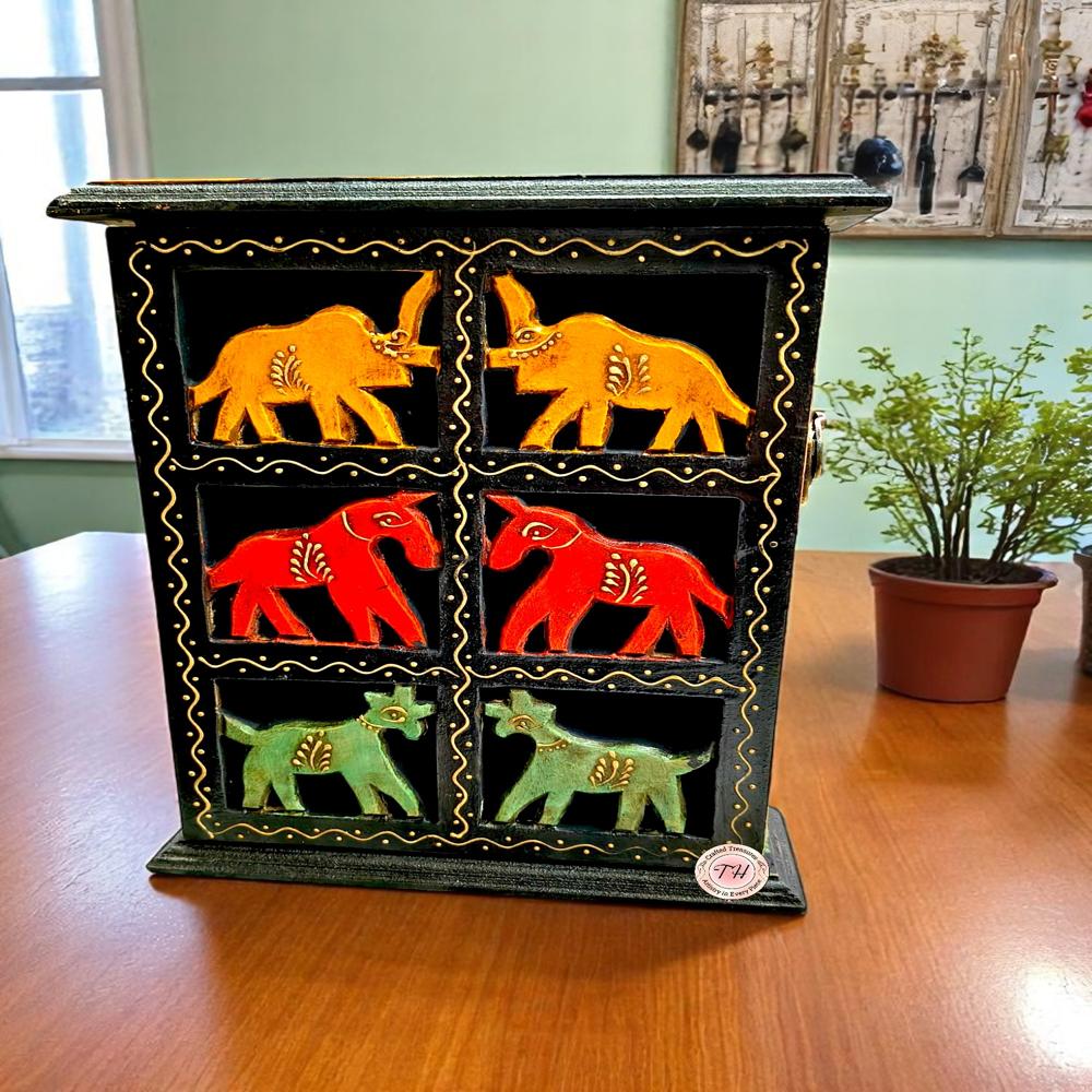 Wooden Hand Painted Box Key Holder