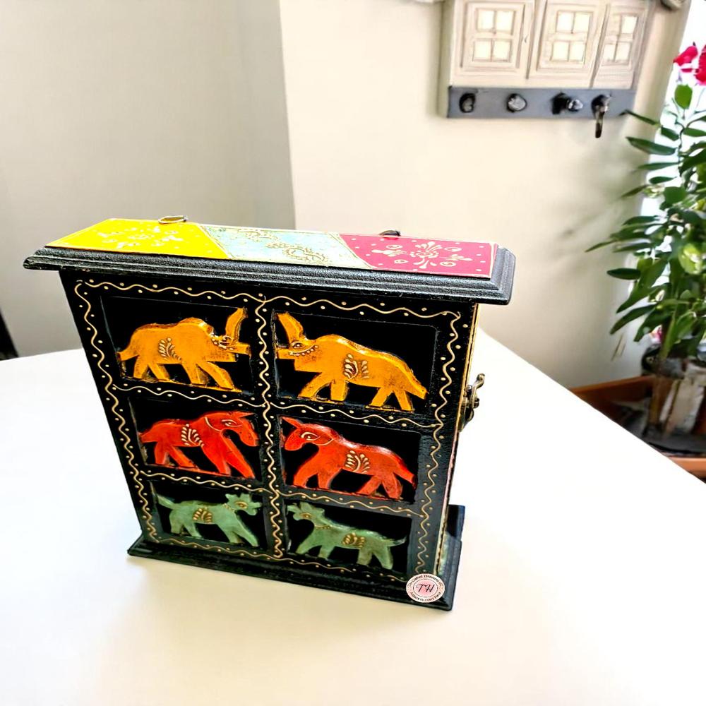 Wooden Hand Painted Box Key Holder