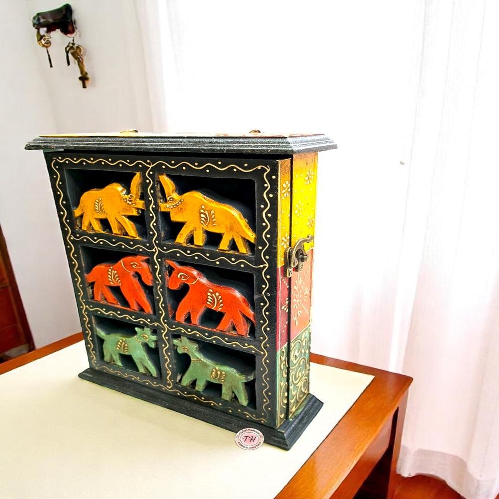Wooden Hand Painted Box Key Holder