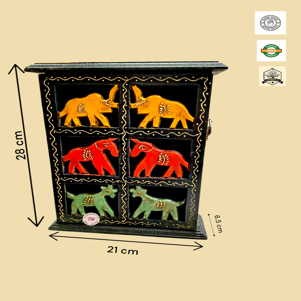 Wooden Hand Painted Box Key Holder