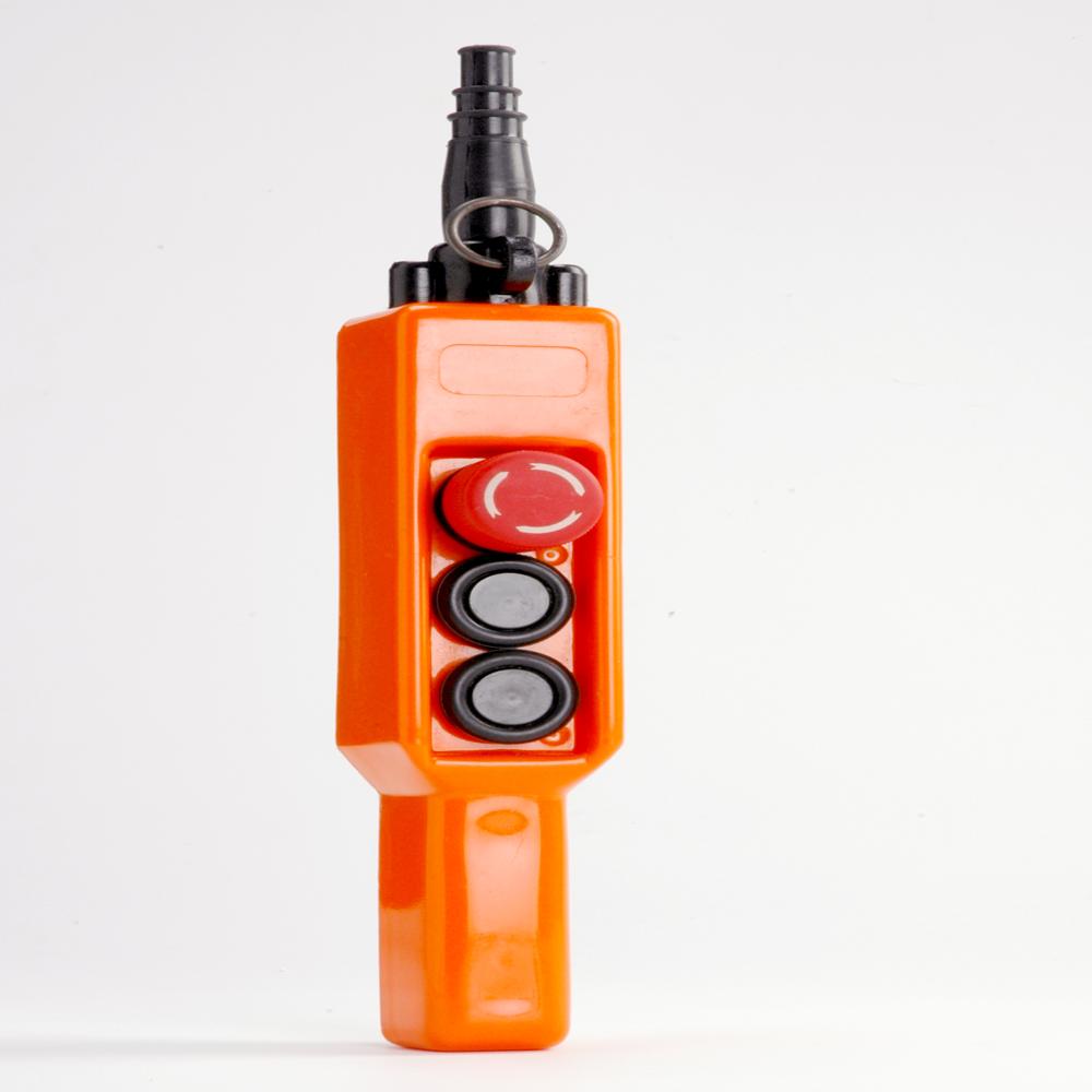 Crane Pendant Station - Plastic, Standard Size, Orange | Emergency Stop Function, Mechanical Interlock, Double Speed Operation, Impact Resistant Design