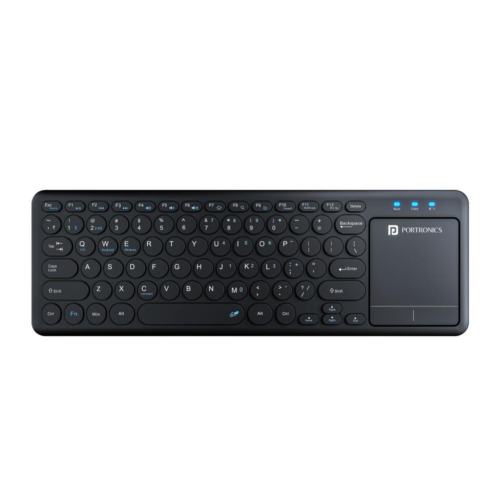 Portronics Bubble Pro Wireless Keyboard with Touchpad, Bluetooth & 2.4 GHz Dual
