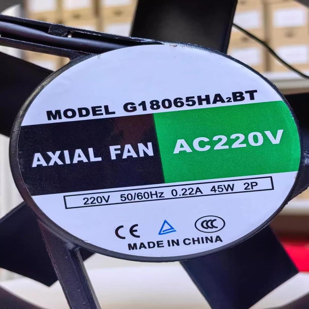 JIULONG G18065HA2BT 220V AC 45W 0.22A 18065mm Ball Bearing Industrial Axial Cooling Fan