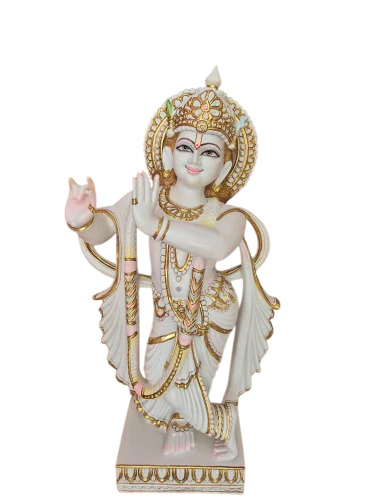 30 Inch Marble Krishna Statue