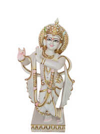 30 Inch Marble Krishna Statue
