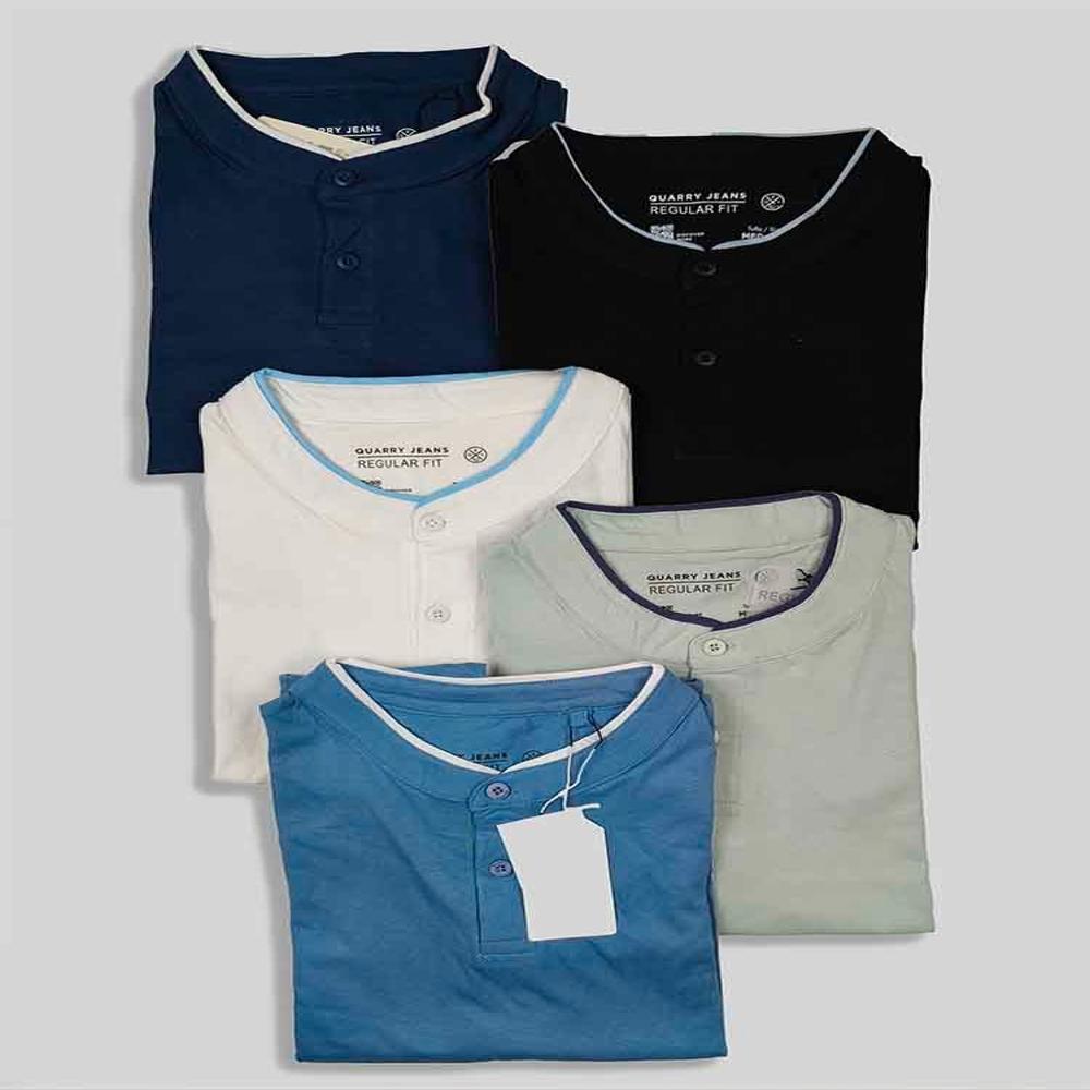 M11616 | QUARRY JEANS Mens Henley Neck T-Shirts