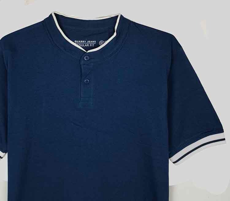 M11616 | QUARRY JEANS Mens Henley Neck T-Shirts