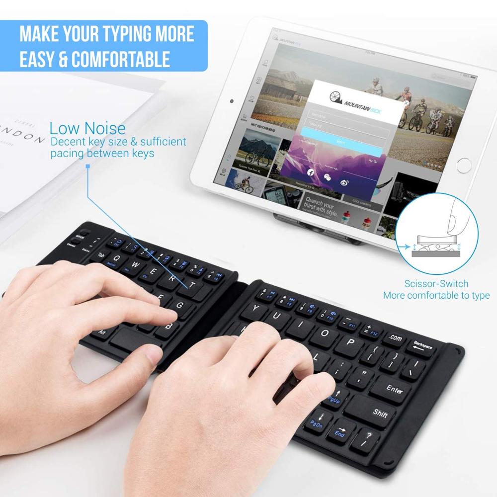 Portronics Chicklet Foldable QWERTY Keyboard, Mini Pocket Sized