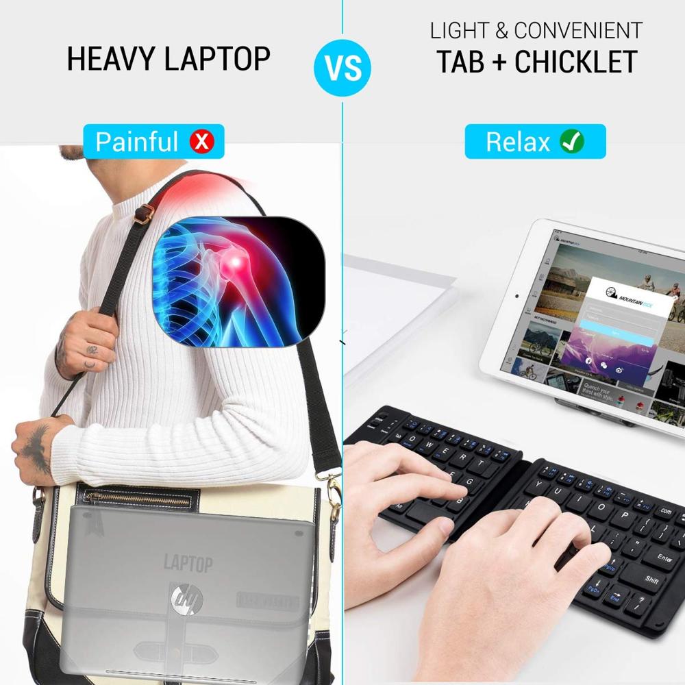 Portronics Chicklet Foldable QWERTY Keyboard, Mini Pocket Sized