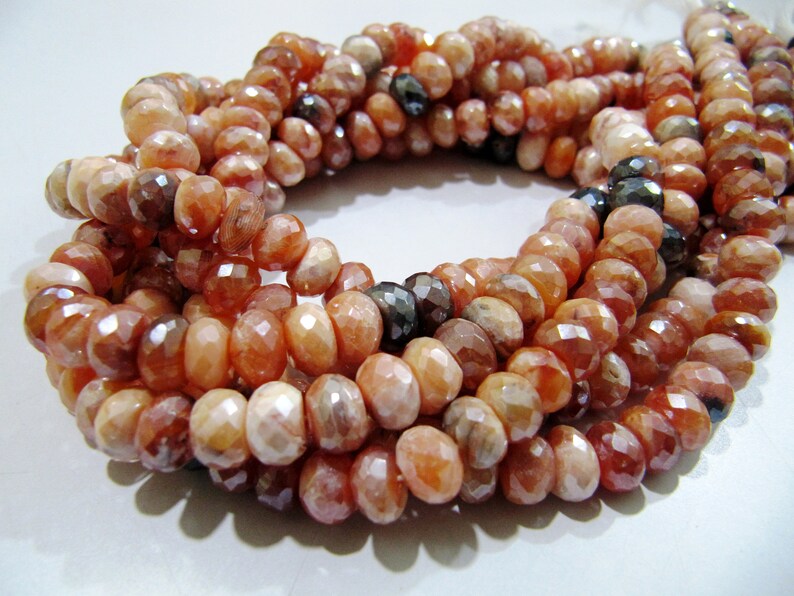 Carnelian / Fire Opal Beads Rondelle Faceted Natural Gemstone Beads 7-8mm Size Strand 8i inch long