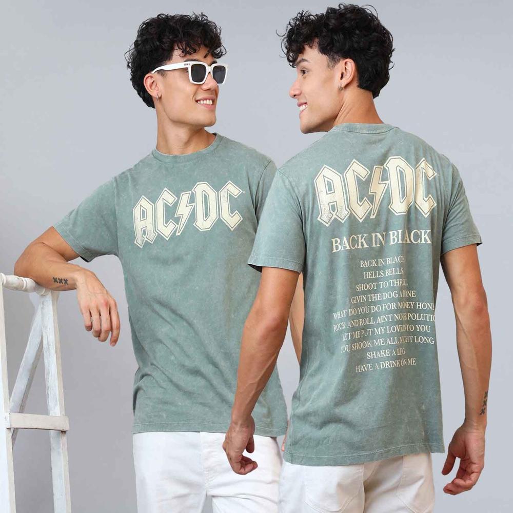 M11614 | Mens Printed T-Shirts Washed - Color: Green