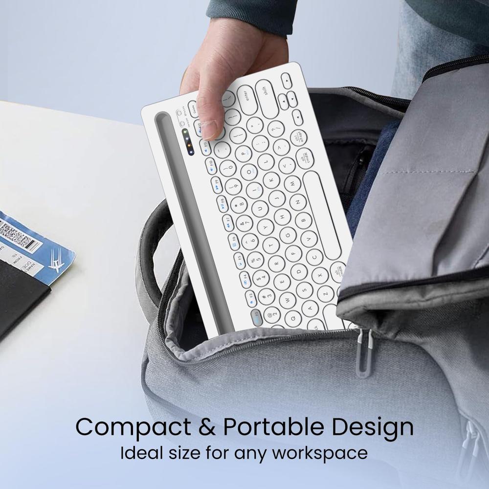 Portronics Bubble Dock Wireless Keyboard With Tablet Holder, Multi-device - Color: Black & White