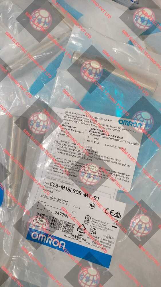 OMRON PROXIMITY SENSOR 10 TO 30VDC, E2B-M18LS08-M1-B1