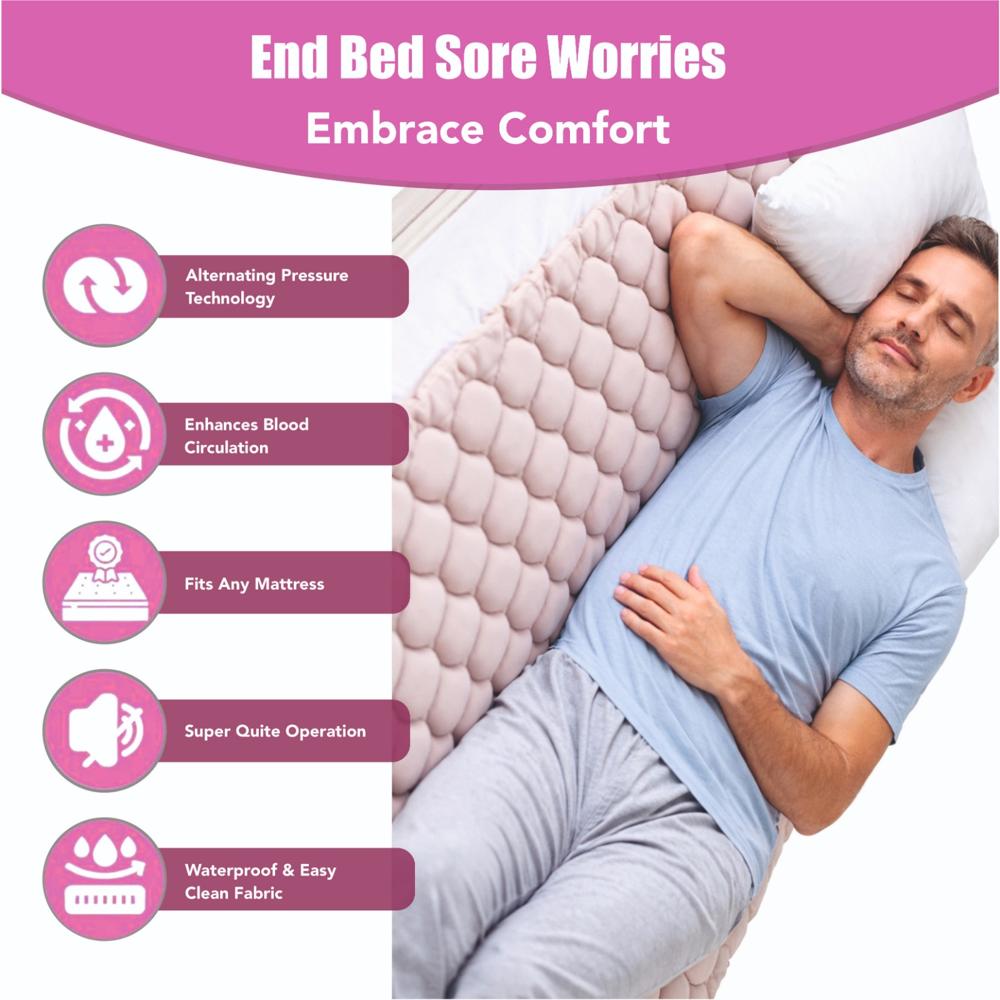 AMKAY Anti-Decubitus Air Bubble Mattress with Pump for Bedsore Prevention, Medical-Grade, 1-Year Warranty