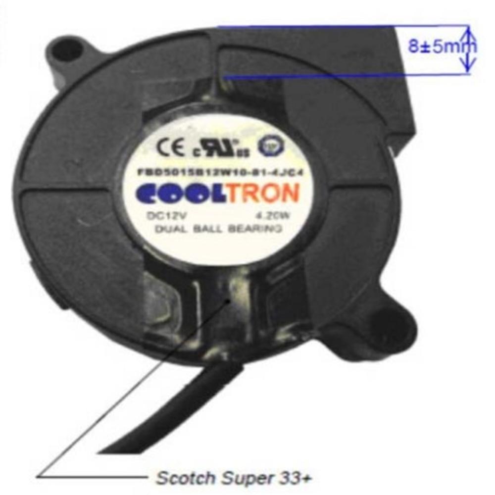 COOLTRON FBD5015B12W-10-81-4JC4 12V DC 4.20W 5015mm Ball Bearing Industrial Axial Cooling Blower Fan