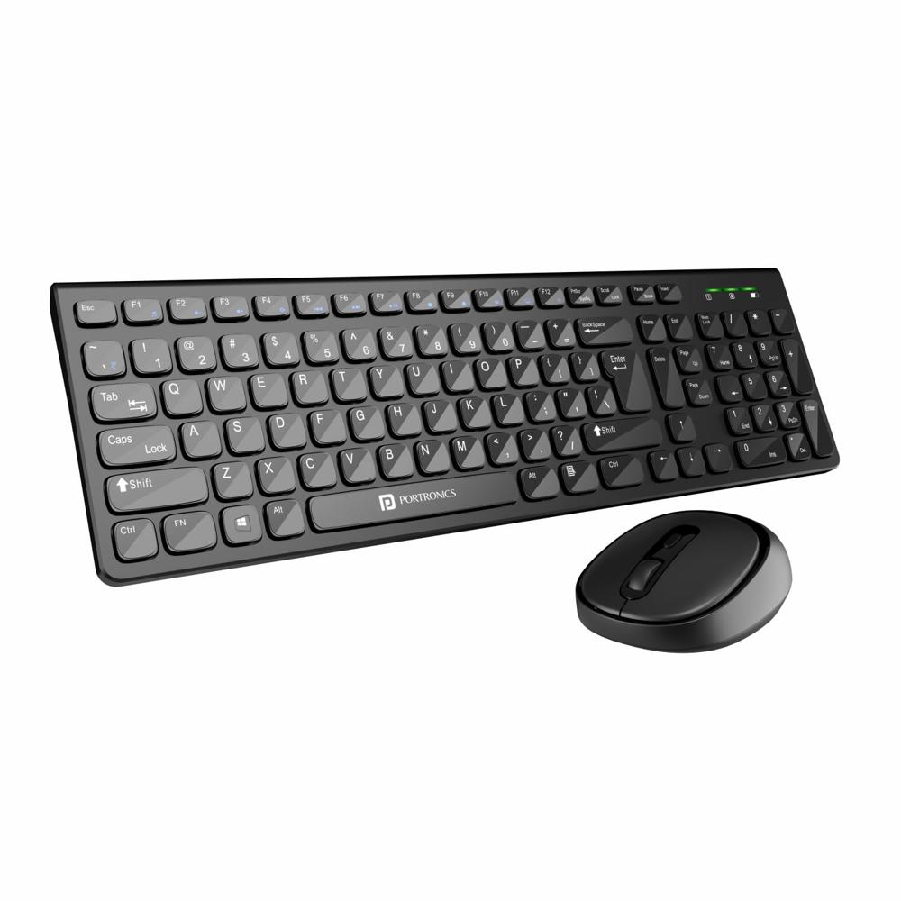 Portronics Key7 Combo Wireless Keyboard & Mouse Set with 2.4 GHz USB Receiver, 10m