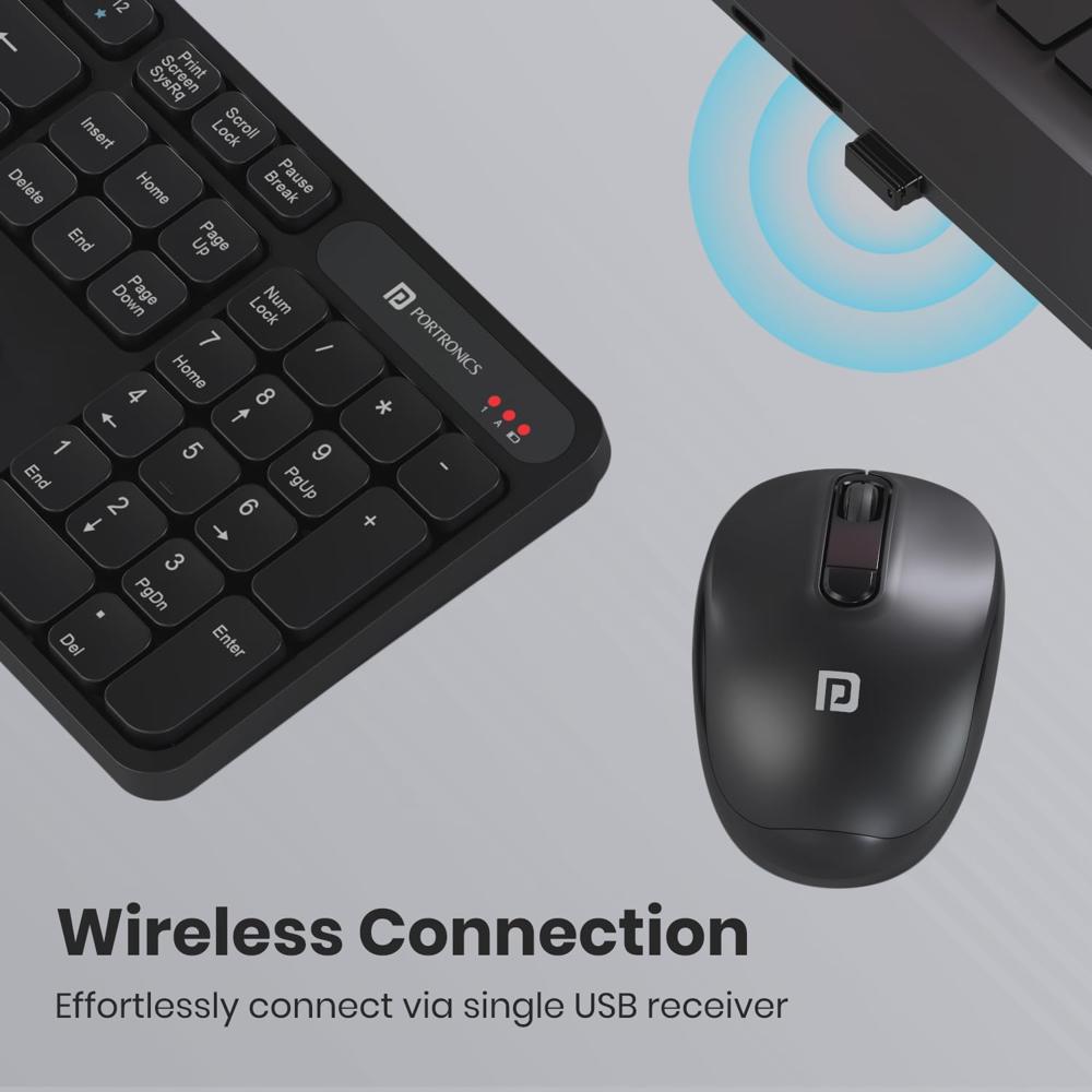 Portronics Key8 Combo Wireless Keyboard and Mouse Set with 2.4 GHz