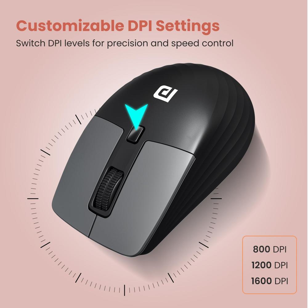 Portronics Key10 Combo Wireless Keyboard and Mouse Set with Wrist Rest,