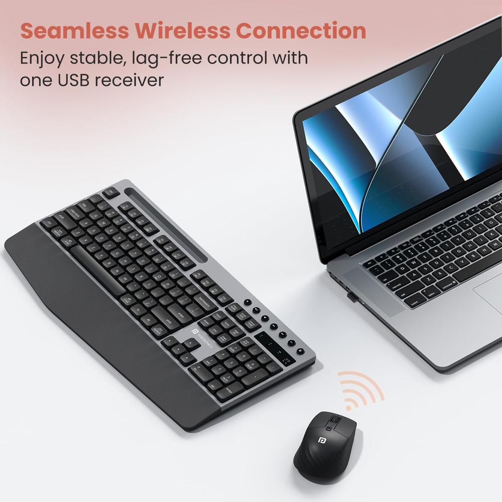 Portronics Key10 Combo Wireless Keyboard and Mouse Set with Wrist Rest,