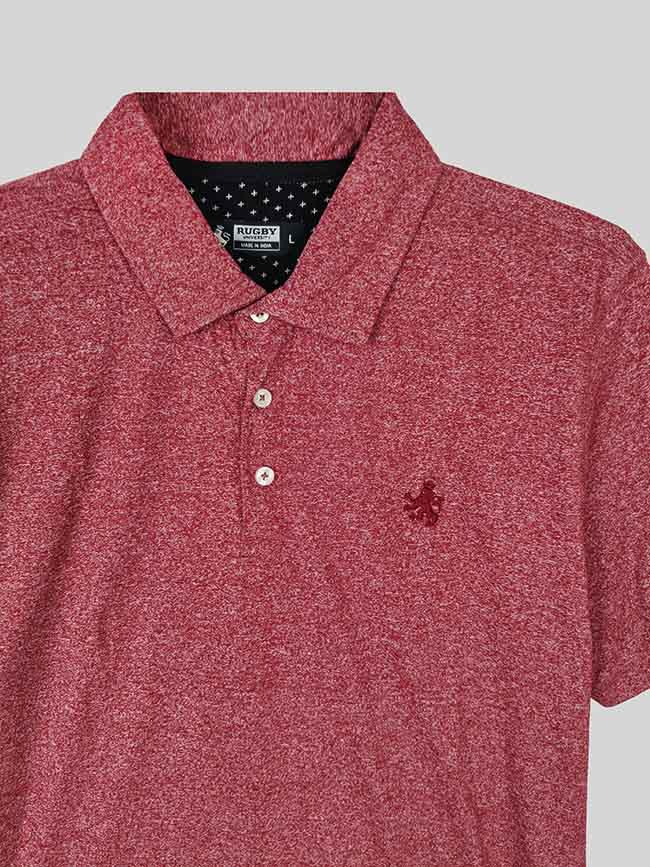 M11611 | Mens Grindled Yarn Knit Polo