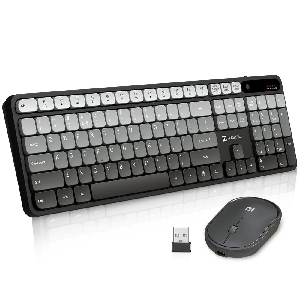 Portronics Key11 Combo Rechargeable Wireless Keyboard and Mouse Set,