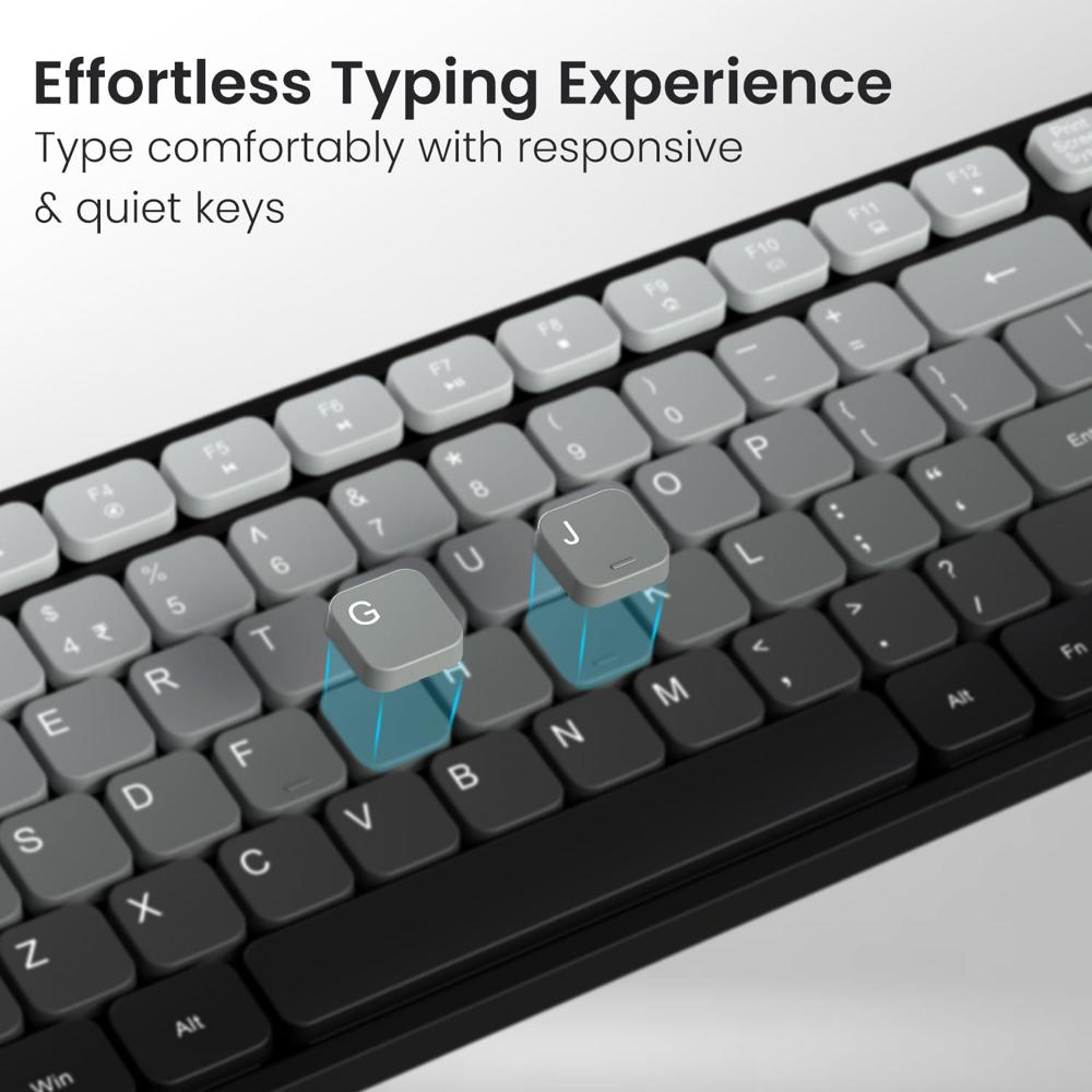 Portronics Key11 Combo Rechargeable Wireless Keyboard and Mouse Set,