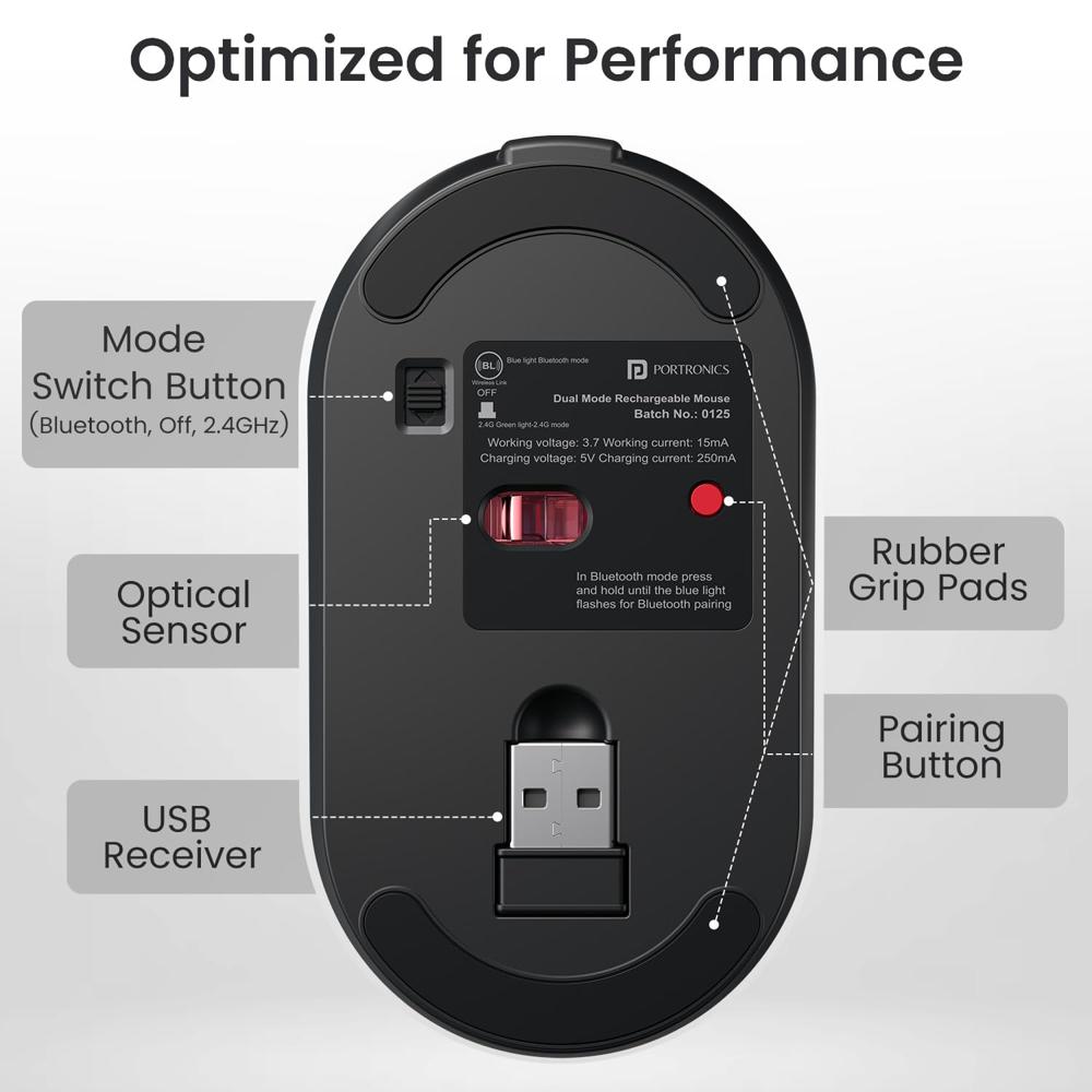 Portronics Key11 Combo Rechargeable Wireless Keyboard and Mouse Set,