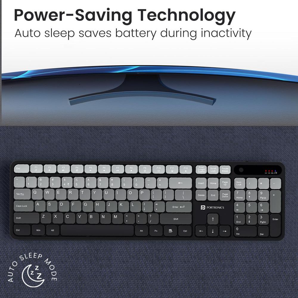 Portronics Key11 Combo Rechargeable Wireless Keyboard and Mouse Set,