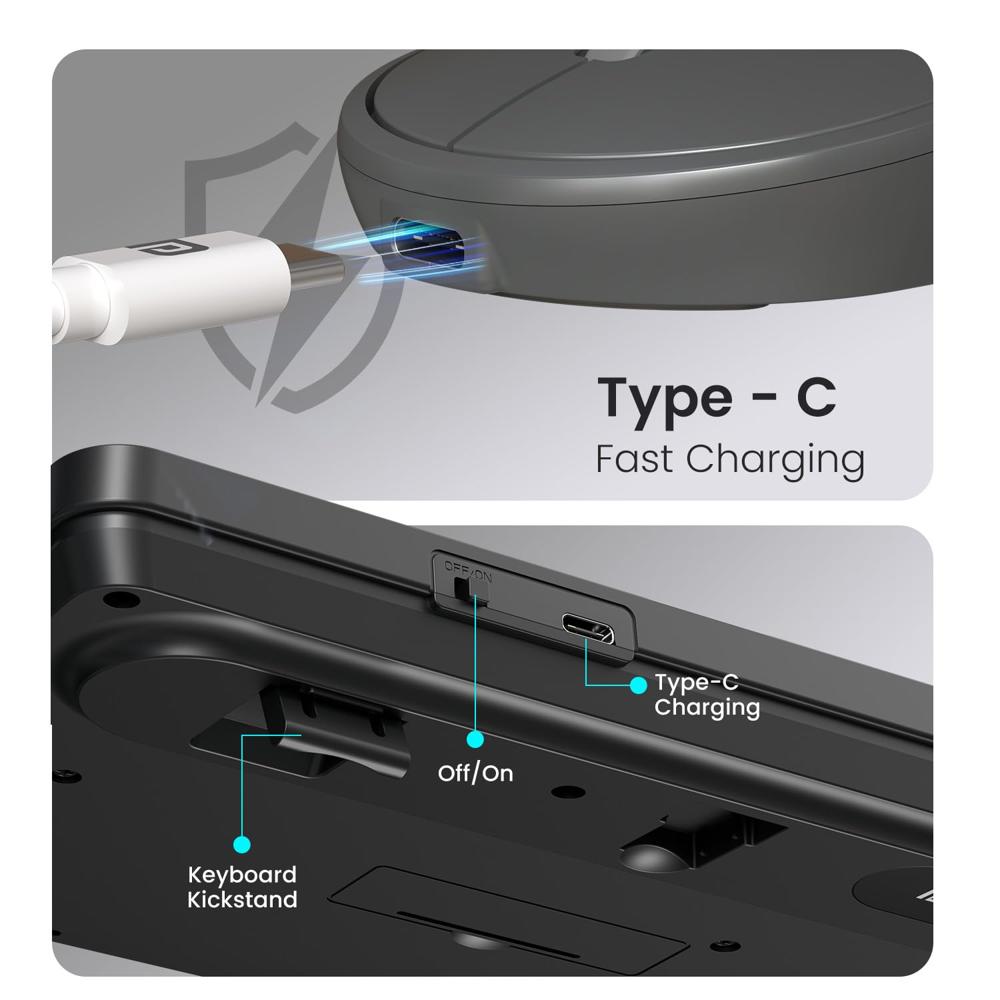 Portronics Key11 Combo Rechargeable Wireless Keyboard and Mouse Set,