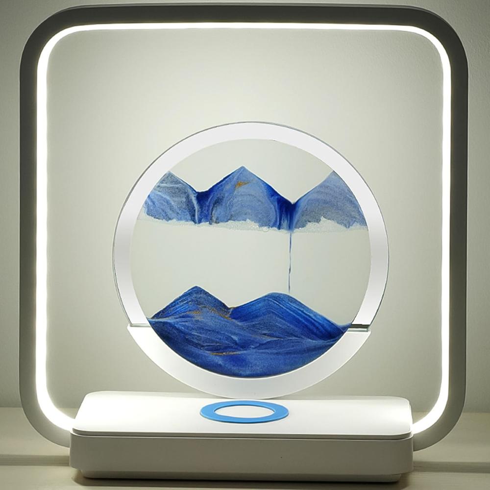 3D Wireless Charging LED Light USB Quicksand Painting Lamp for Bedroom
