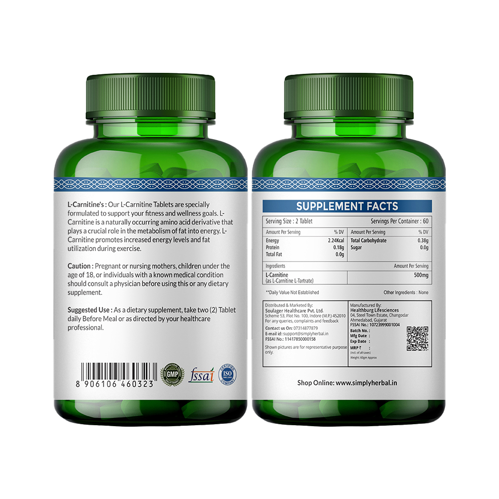 L-carnitine Pre Post Workout Supplement Tablet at 628.95 INR in Indore