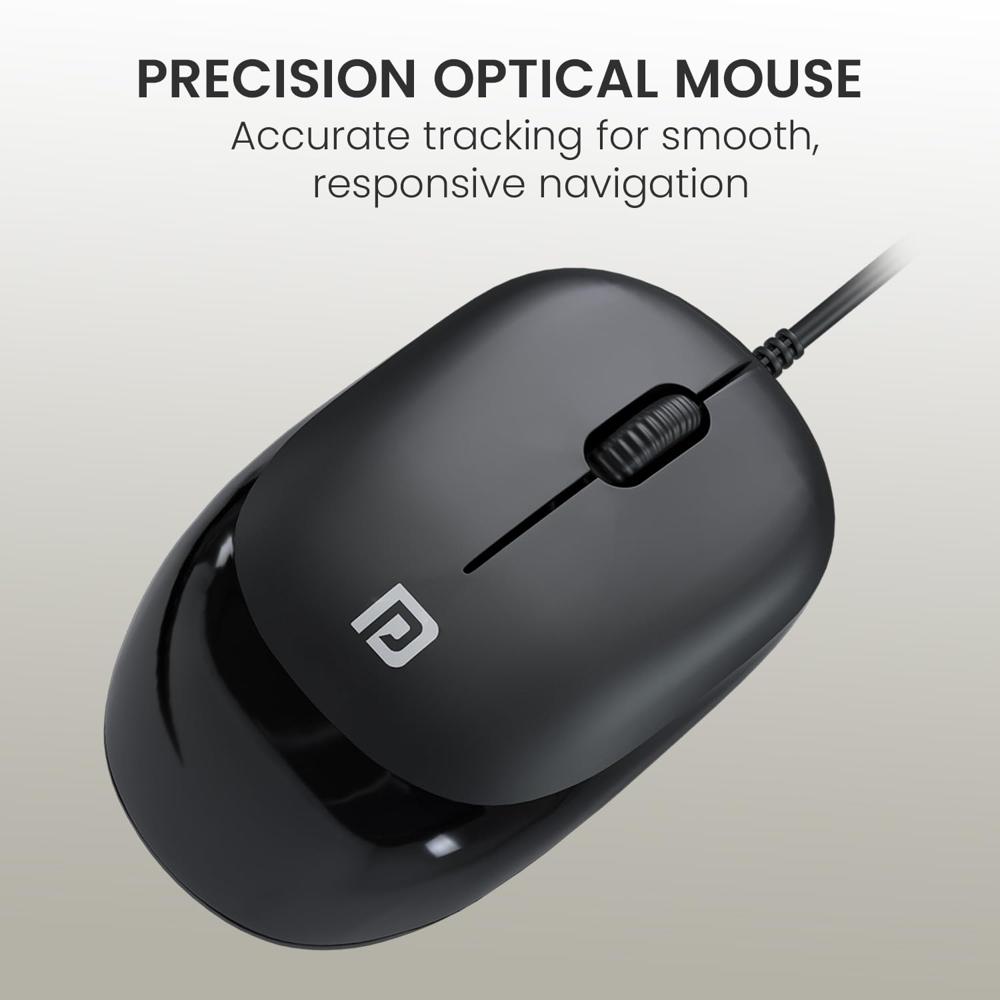 Portronics Keytonic Keyboard And Mouse Combo With Usb Cable, 12 Function - Color: Black