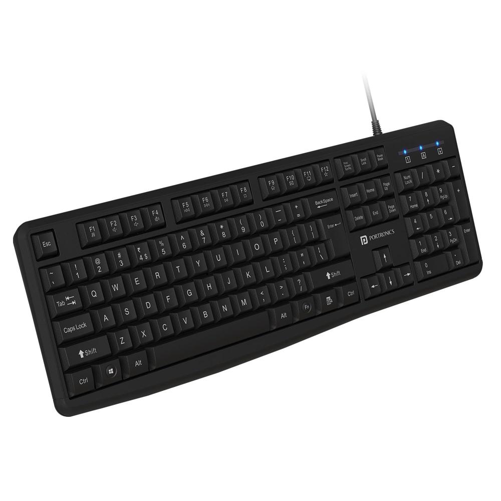 Portronics Ki-pad 4 Usb Wired Keyboard With Fn Multimedia - Color: Black