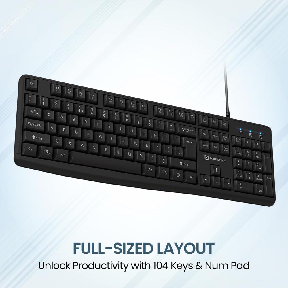Portronics Ki-Pad 4 USB Wired Keyboard with Fn Multimedia