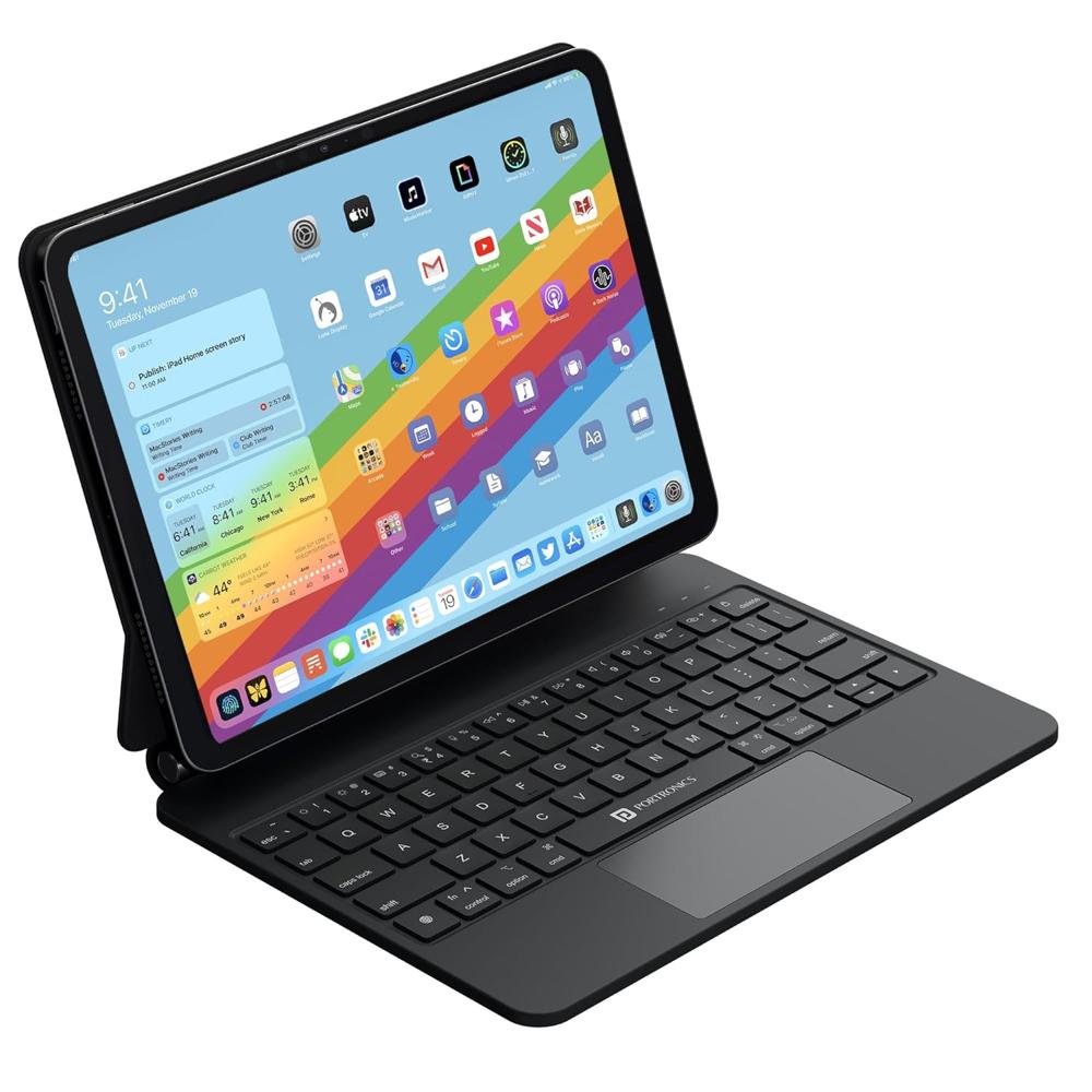 Portronics Padmate Wireless Tablet Keyboard Case Only For Ipad 10th Gen With Touchpad, - Color: Black