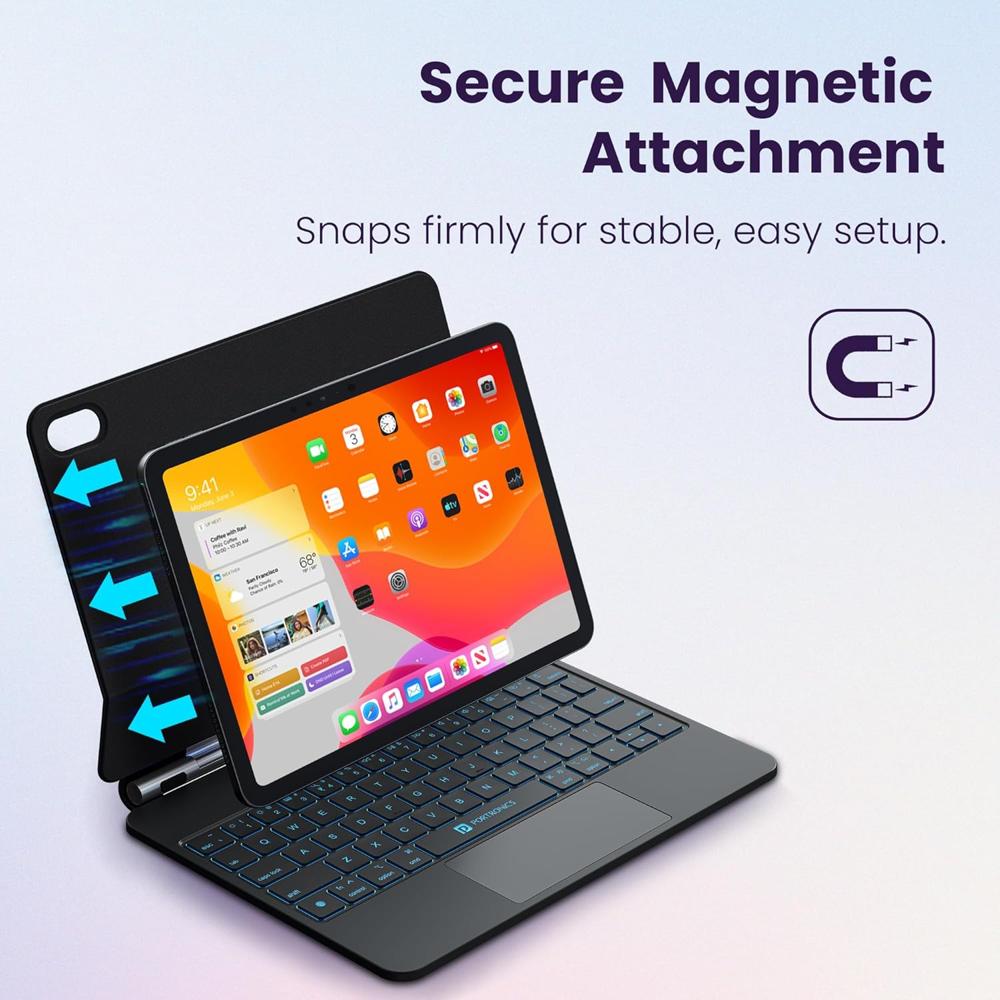 Portronics Padmate Wireless Tablet Keyboard Case only for iPad 10th Gen with Touchpad,