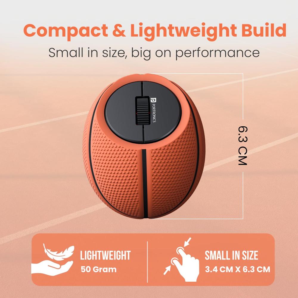 Portronics Toadplay Basketball Mini Wireless Bluetooth - Color: Brown