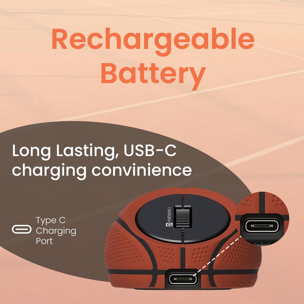 Portronics Toadplay Basketball Mini Wireless Bluetooth - Color: Brown