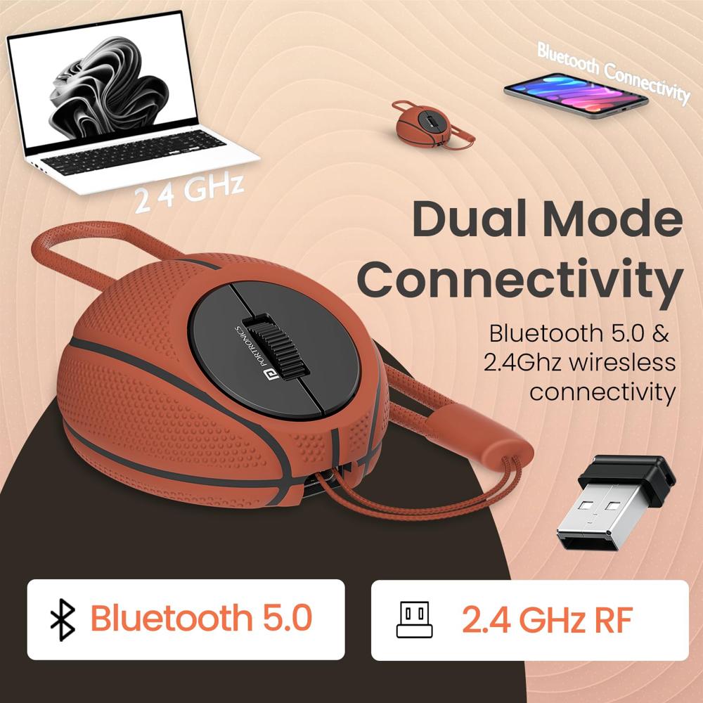Portronics Toadplay Basketball Mini Wireless Bluetooth - Color: Brown