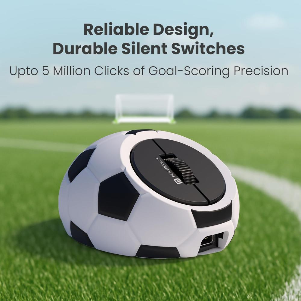 Portronics ToadPlay Football Mini Wireless Bluetooth Mouse with Dual