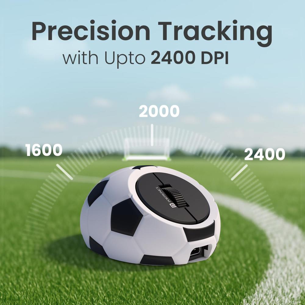 Portronics ToadPlay Football Mini Wireless Bluetooth Mouse with Dual