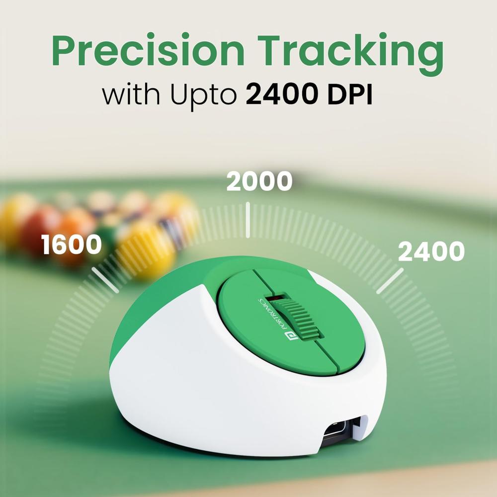 Portronics ToadPlay Billiard Mini Wireless Bluetooth Mouse with Dual Wireless