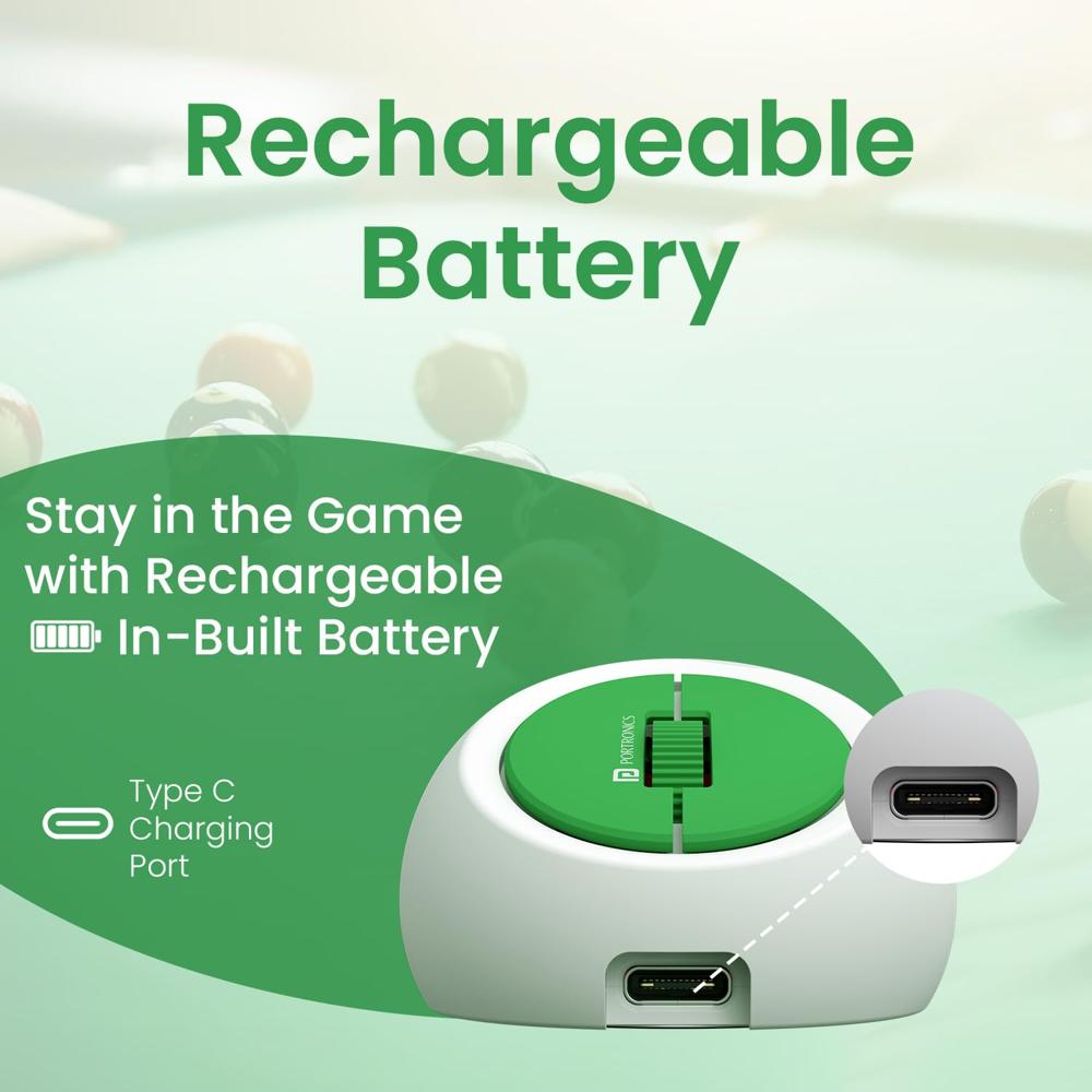 Portronics ToadPlay Billiard Mini Wireless Bluetooth Mouse with Dual Wireless