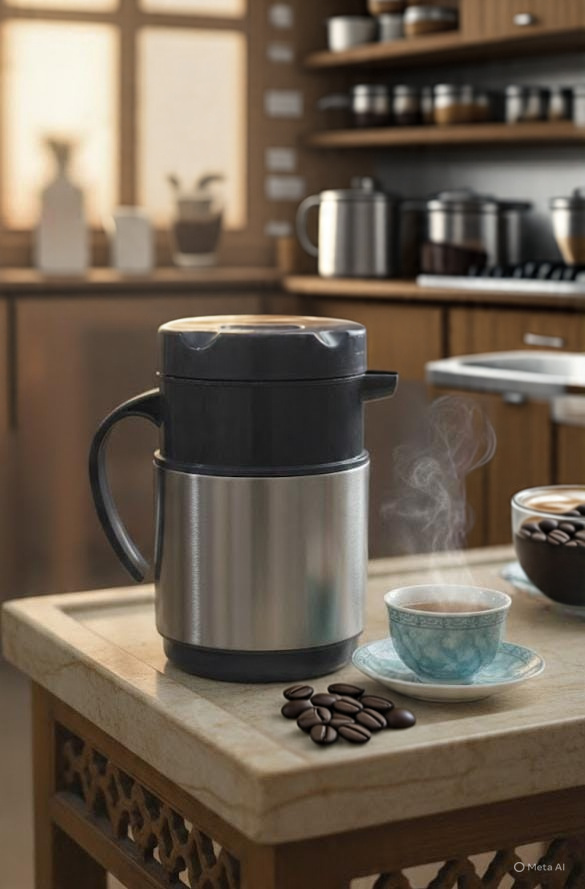 1200Ml Thermoware Kettle - Color: Silver And Black