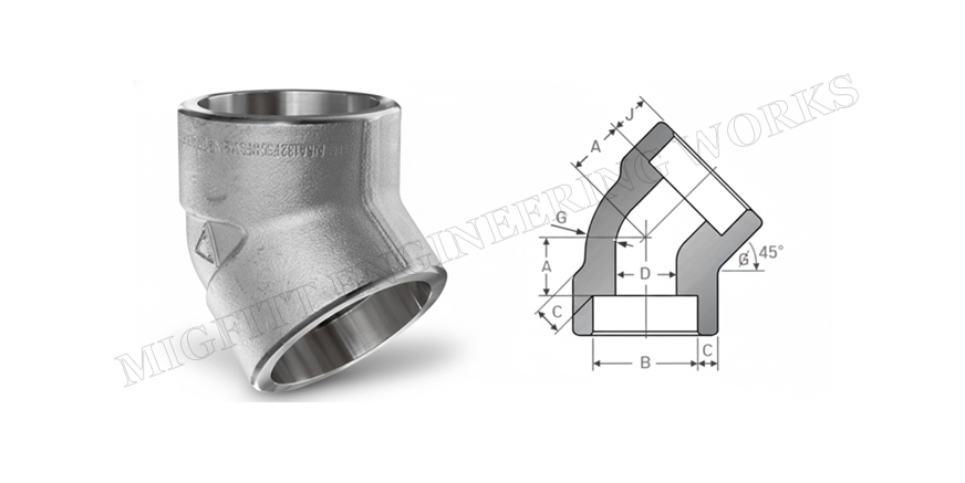 Socket Weld 45A  Elbow