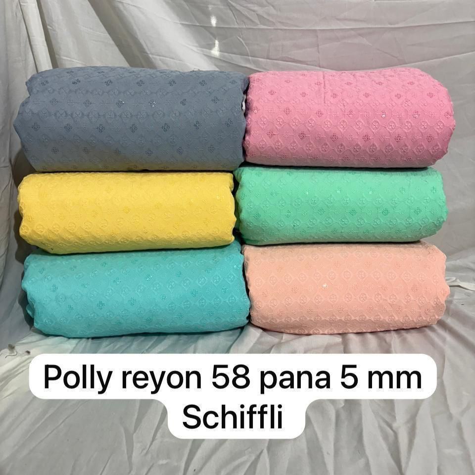 5 MM 58 Pana Schiffli Poly Rayon Fabric