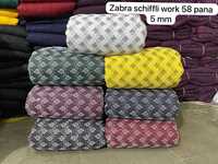 5 Mm 58 Pana Zebra Schiffli Work Fabric - Blended Cotton, 58 Inch Width, Zebra Stripe Embroidery, Mercerized Finish