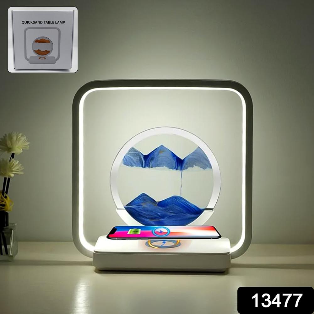 13477 3d Wireless Charging Led Light Usb Quicksand Painting Lamp For Bedroom - Color: Mix